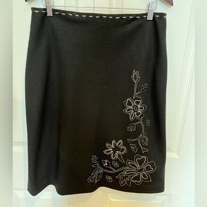 Black Sandra Angelozzi wool blend A-line skirt, Size 40